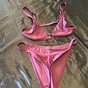 Maroon matching bathing suit
